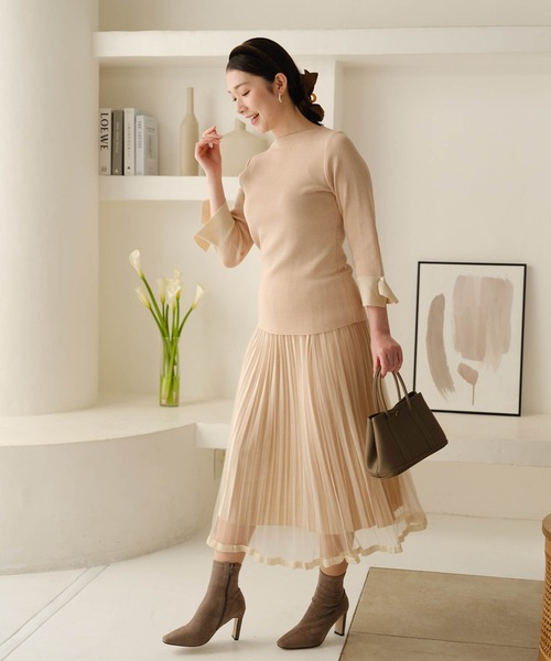 ZAKKA-BOX(ザッカボックス)の「プリーツチュールスカート(スカート・レディース・ブラック/ベージュ/グレイッシュブルー・FREE)」の18枚目の写真