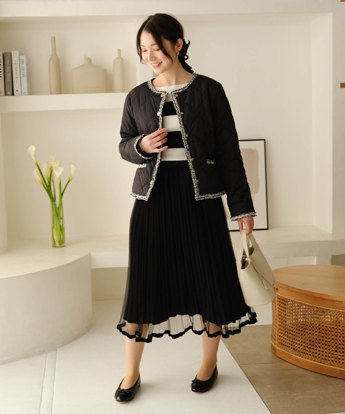 ZAKKA-BOX(ザッカボックス)の「プリーツチュールスカート(スカート・レディース・ブラック/ベージュ/グレイッシュブルー・FREE)」の6枚目の写真