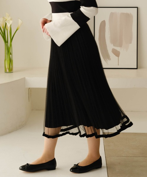 ZAKKA-BOX(ザッカボックス)の「プリーツチュールスカート(スカート・レディース・ブラック/ベージュ/グレイッシュブルー・FREE)」の10枚目の写真