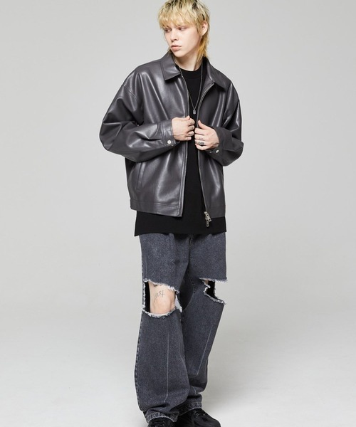 ALAND(エーランド)の「V2/442シングルジャケット 2976902(ライダースジャケット・メンズ・クリーム/グレー/ブラウン/ブラック・MEDIUM/LARGE)」の9枚目の写真