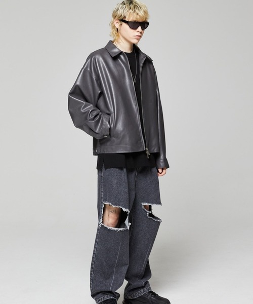 ALAND(エーランド)の「V2/442シングルジャケット 2976902(ライダースジャケット・メンズ・クリーム/グレー/ブラウン/ブラック・MEDIUM/LARGE)」の11枚目の写真