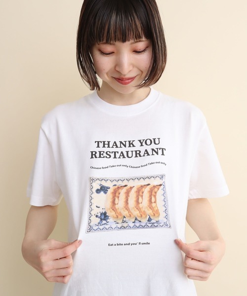 I am I in fact...(アイアムアイインファクト)の「THANK YOU RESTAURANT Tシャツ(Tシャツ/カットソー・レディース・ホワイト・FREE)」の17枚目の写真
