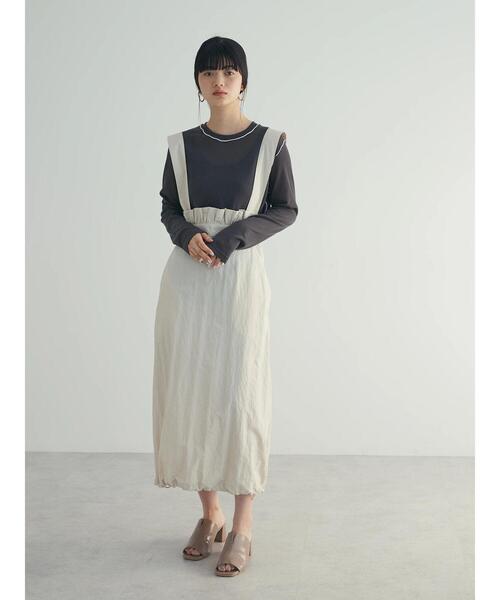 armonia（アルモニーア）の「a.サスペンダー付きスカート（スカート・レディース・カーキ/ブラック/アイボリー・FREE）」の6枚目の写真