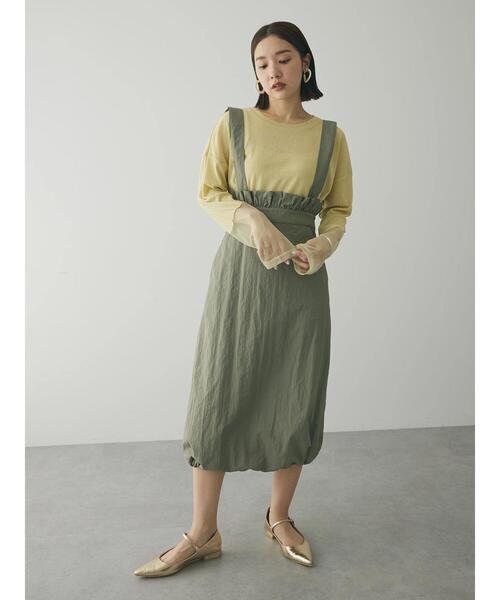 armonia（アルモニーア）の「a.サスペンダー付きスカート（スカート・レディース・カーキ/ブラック/アイボリー・FREE）」の4枚目の写真