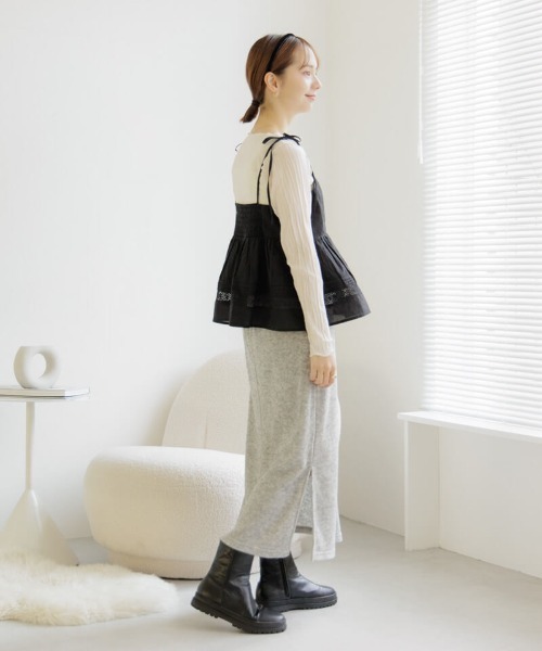 flower（フラワー）の「エデンレースビスチェ（キャミソール・レディース・ブラック/ホワイト・FREE）」の14枚目の写真