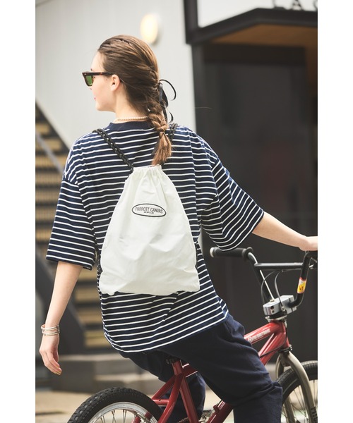 PARROTT CANVAS(パロットキャンバス)の「WAPPEN NAP SACK(バックパック/リュック・レディース・ホワイト/グリーン/ネイビー/ブラック・ONE SIZE)」の2枚目の写真