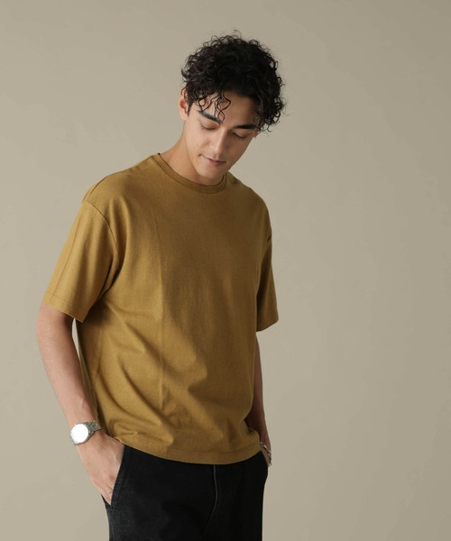 NANO universe(ナノユニバース)の「「NJ/CLUB」HOMESTOCK ガーメントダイコットンヘンプTシャツ(Tシャツ/カットソー・メンズ・ダークオレンジ/スミクロ/ベージュ/ホワイト・M/L)」の3枚目の写真