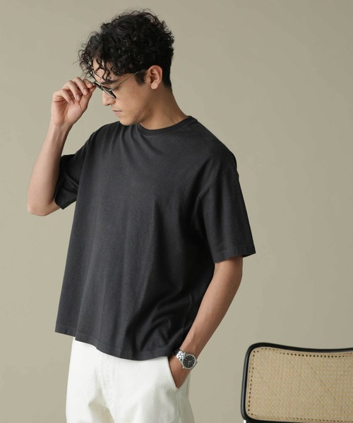 NANO universe(ナノユニバース)の「「NJ/CLUB」HOMESTOCK ガーメントダイコットンヘンプTシャツ(Tシャツ/カットソー・メンズ・ダークオレンジ/スミクロ/ベージュ/ホワイト・M/L)」の2枚目の写真