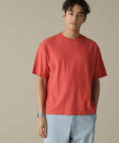 NANO universe(ナノユニバース)の「「NJ/CLUB」HOMESTOCK ガーメントダイコットンヘンプTシャツ(Tシャツ/カットソー・メンズ・ダークオレンジ/スミクロ/ベージュ/ホワイト・M/L)」の4枚目の写真