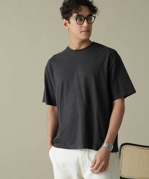 NANO universe(ナノユニバース)の「「NJ/CLUB」HOMESTOCK ガーメントダイコットンヘンプTシャツ(Tシャツ/カットソー・メンズ・ダークオレンジ/スミクロ/ベージュ/ホワイト・M/L)」の6枚目の写真