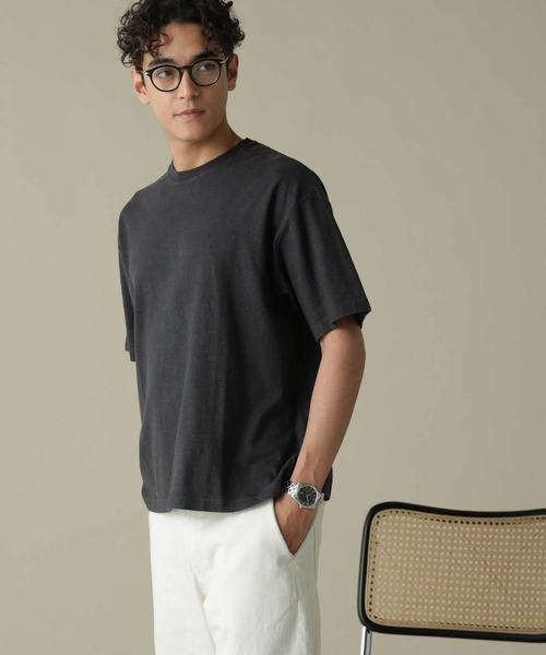 NANO universe(ナノユニバース)の「「NJ/CLUB」HOMESTOCK ガーメントダイコットンヘンプTシャツ(Tシャツ/カットソー・メンズ・ダークオレンジ/スミクロ/ベージュ/ホワイト・M/L)」の7枚目の写真