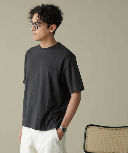 NANO universe(ナノユニバース)の「「NJ/CLUB」HOMESTOCK ガーメントダイコットンヘンプTシャツ(Tシャツ/カットソー・メンズ・ダークオレンジ/スミクロ/ベージュ/ホワイト・M/L)」の8枚目の写真