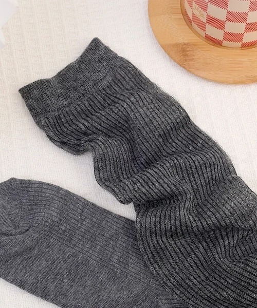 Port（ポート）の「【 Port / ポート 】  シアー 切り替え リブ ソックス #（ソックス/靴下・レディース・グレー/アイボリー/ブラック・FREE）」の10枚目の写真