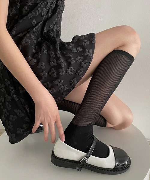 その他 Pops Caviar (Hybr) Port / ポート 】 シアー 切り替え リブ ソックス #（ソックス