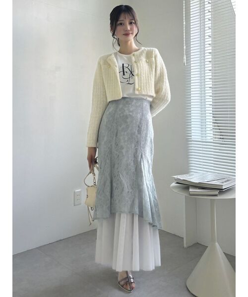 dazzlin（ダズリン）の「チュールレイヤードレースマーメイドスカート（スカート・レディース・オフホワイト/ブルー/ピンク・SMALL/MEDIUM）」の16枚目の写真
