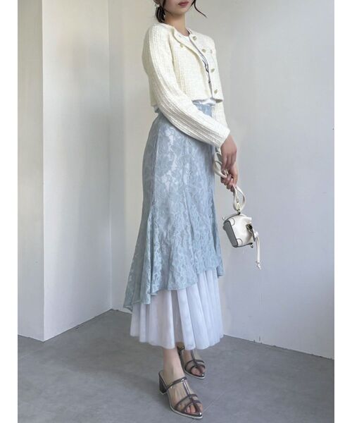 dazzlin（ダズリン）の「チュールレイヤードレースマーメイドスカート（スカート・レディース・オフホワイト/ブルー/ピンク・SMALL/MEDIUM）」の17枚目の写真