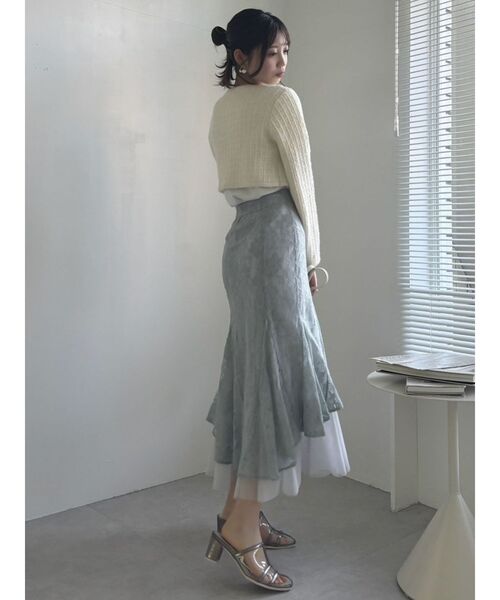 dazzlin（ダズリン）の「チュールレイヤードレースマーメイドスカート（スカート・レディース・オフホワイト/ブルー/ピンク・SMALL/MEDIUM）」の18枚目の写真