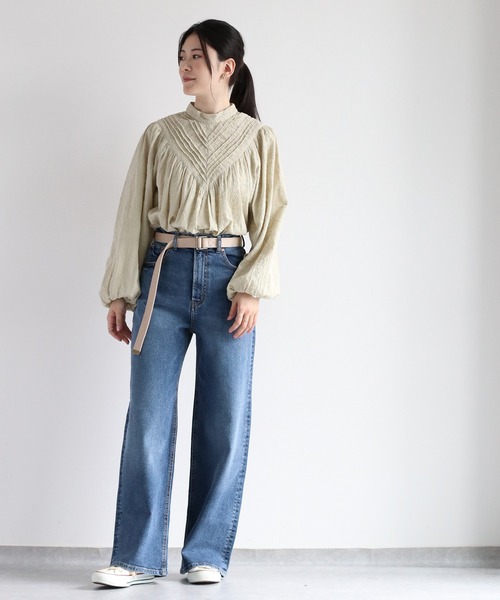 cepo(セポ)の「ベルト付きデニムクラッシュストレート<セットアップ可能>(デニムパンツ・レディース・ブルー系2/ブルー系3・S/M/L)」の18枚目の写真