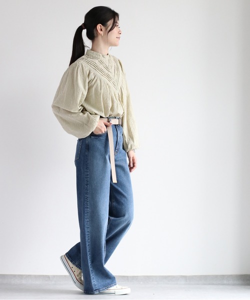 cepo(セポ)の「ベルト付きデニムクラッシュストレート<セットアップ可能>(デニムパンツ・レディース・ブルー系2/ブルー系3・S/M/L)」の19枚目の写真
