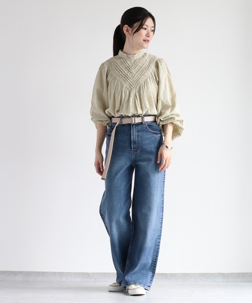cepo(セポ)の「ベルト付きデニムクラッシュストレート<セットアップ可能>(デニムパンツ・レディース・ブルー系2/ブルー系3・S/M/L)」の17枚目の写真