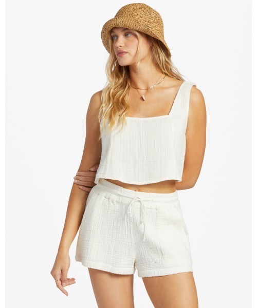 BILLABONG(ビラボン)の「【直営店限定】BILLABONG レディース OPEN SKIES TOP 【2024年春夏モデル】/ビラボンショート丈タンクトップ(タンクトップ・レディース・オレンジ系その他/ホワイト・SMALL)」の2枚目の写真