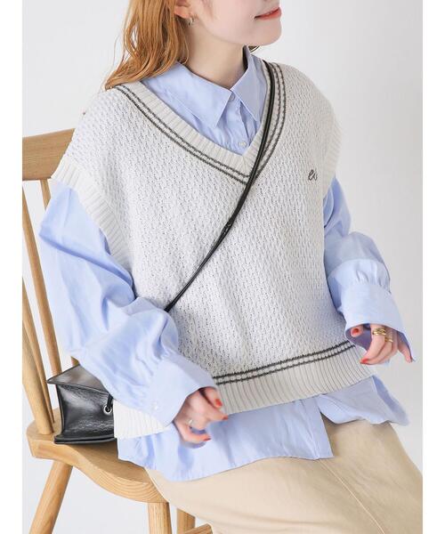 ehka sopo（エヘカソポ）の「シャーリングシャツ（シャツ/ブラウス・レディース・サックスブルー/オフホワイト/ピンク・F）」の3枚目の写真