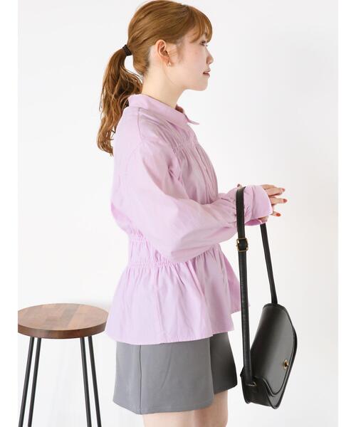 ehka sopo（エヘカソポ）の「シャーリングシャツ（シャツ/ブラウス・レディース・サックスブルー/オフホワイト/ピンク・F）」の19枚目の写真