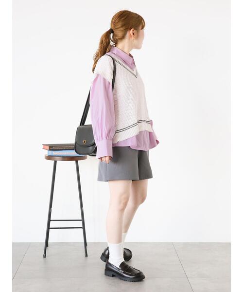 ehka sopo（エヘカソポ）の「シャーリングシャツ（シャツ/ブラウス・レディース・サックスブルー/オフホワイト/ピンク・F）」の17枚目の写真