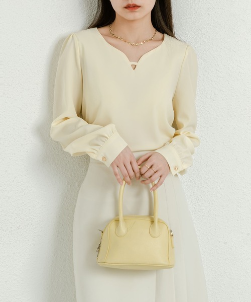 MAISON DE THERESE(メゾン ド テレーズ)の「キーネックブラウス(シャツ/ブラウス・レディース・イエロー/ブラック・S/M)」の4枚目の写真