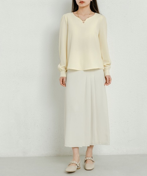 MAISON DE THERESE(メゾン ド テレーズ)の「キーネックブラウス(シャツ/ブラウス・レディース・イエロー/ブラック・S/M)」の5枚目の写真