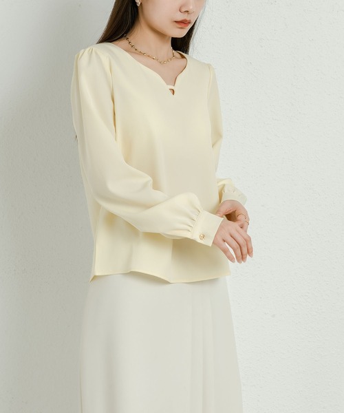 MAISON DE THERESE(メゾン ド テレーズ)の「キーネックブラウス(シャツ/ブラウス・レディース・イエロー/ブラック・S/M)」の3枚目の写真