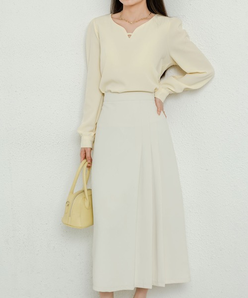 MAISON DE THERESE(メゾン ド テレーズ)の「キーネックブラウス(シャツ/ブラウス・レディース・イエロー/ブラック・S/M)」の6枚目の写真