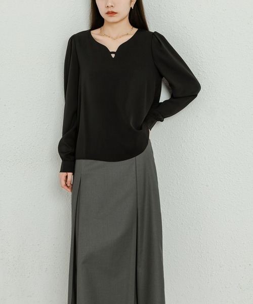 MAISON DE THERESE(メゾン ド テレーズ)の「キーネックブラウス(シャツ/ブラウス・レディース・イエロー/ブラック・S/M)」の11枚目の写真