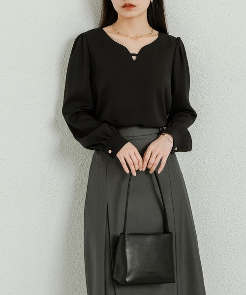 MAISON DE THERESE(メゾン ド テレーズ)の「キーネックブラウス(シャツ/ブラウス・レディース・イエロー/ブラック・S/M)」の8枚目の写真