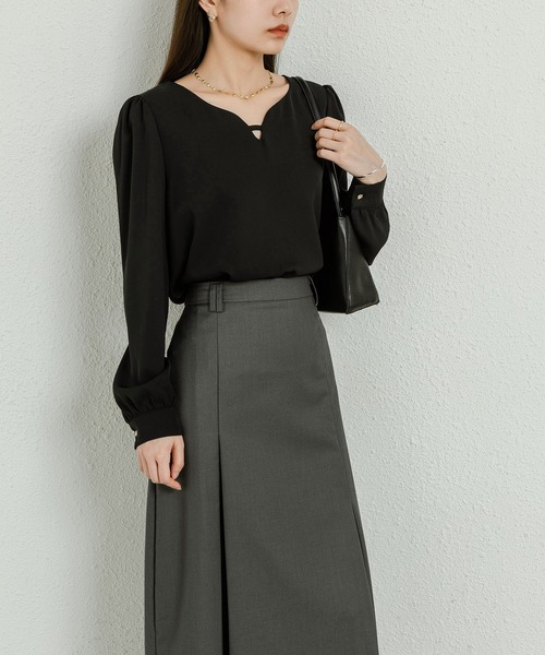 MAISON DE THERESE(メゾン ド テレーズ)の「キーネックブラウス(シャツ/ブラウス・レディース・イエロー/ブラック・S/M)」の9枚目の写真