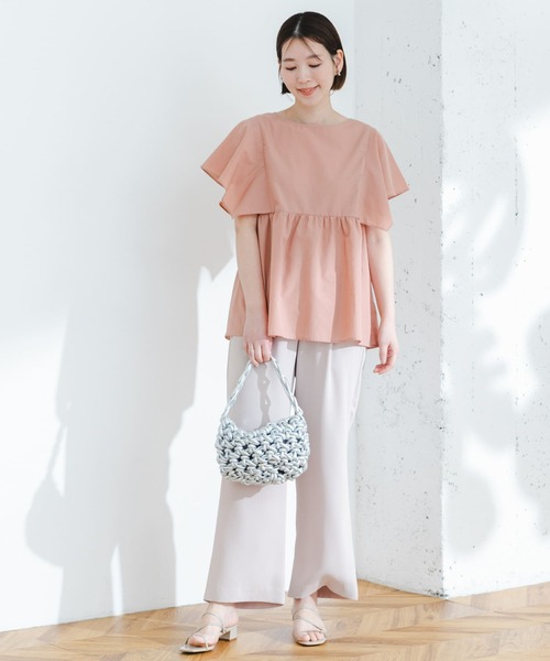 F by ROSSO(エフバイロッソ)の「『UR TECH Smart Linen Touch』F by ROSSO スクエアスリーブブラウス(シャツ/ブラウス・レディース・ピンク/ミント/グリーン系その他/ネイビー/オフホワイト・FREE)」の13枚目の写真