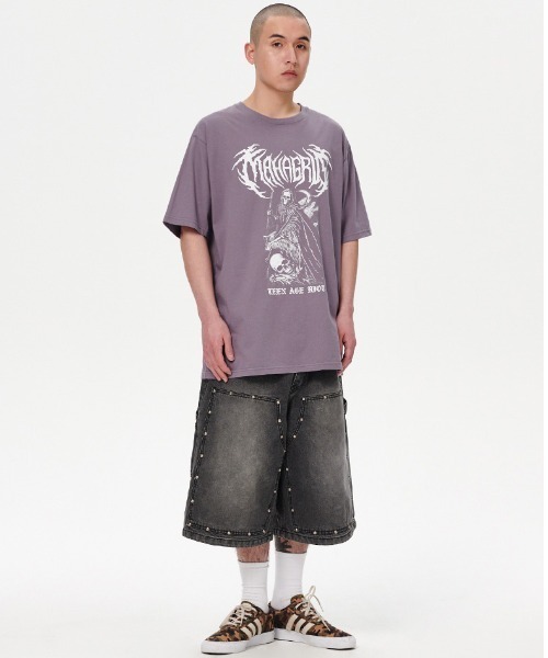 セール】『mahagrid/マハグリッド』 SKELETON GOTH LOGO TEE