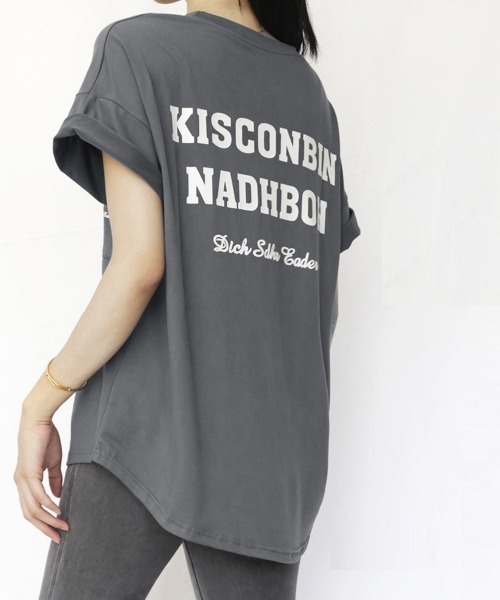 Miniministore（ミニミニストア）の「バックプリントロゴ オーバーサイズ（Tシャツ/カットソー・レディース・ブルー/ダークグレー/ブラック/オフホワイト・FREE）」の3枚目の写真