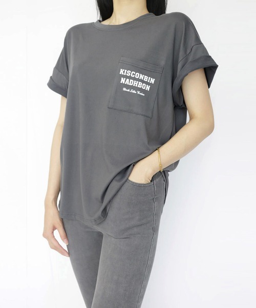Miniministore（ミニミニストア）の「バックプリントロゴ オーバーサイズ（Tシャツ/カットソー・レディース・ブルー/ダークグレー/ブラック/オフホワイト・FREE）」の6枚目の写真