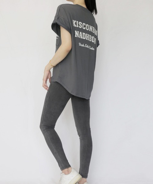 Miniministore（ミニミニストア）の「バックプリントロゴ オーバーサイズ（Tシャツ/カットソー・レディース・ブルー/ダークグレー/ブラック/オフホワイト・FREE）」の7枚目の写真