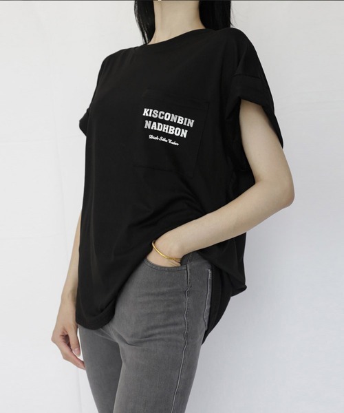 Miniministore（ミニミニストア）の「バックプリントロゴ オーバーサイズ（Tシャツ/カットソー・レディース・ブルー/ダークグレー/ブラック/オフホワイト・FREE）」の8枚目の写真