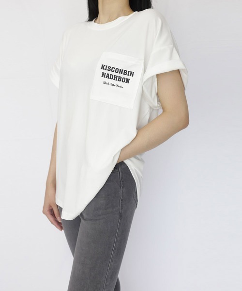 Miniministore（ミニミニストア）の「バックプリントロゴ オーバーサイズ（Tシャツ/カットソー・レディース・ブルー/ダークグレー/ブラック/オフホワイト・FREE）」の12枚目の写真