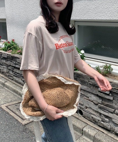 SHEPP(シープ)の「カラー プリントビッグTシャツ(Tシャツ/カットソー・レディース・ピンク/パープル/ブルー/グレー・M/L)」の1枚目の写真