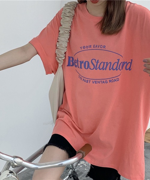 SHEPP(シープ)の「カラー プリントビッグTシャツ(Tシャツ/カットソー・レディース・ピンク/パープル/ブルー/グレー・M/L)」の4枚目の写真