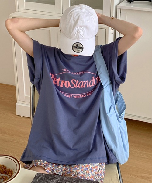 SHEPP(シープ)の「カラー プリントビッグTシャツ(Tシャツ/カットソー・レディース・ピンク/パープル/ブルー/グレー・M/L)」の19枚目の写真
