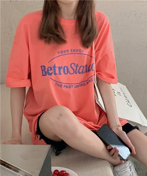 SHEPP(シープ)の「カラー プリントビッグTシャツ(Tシャツ/カットソー・レディース・ピンク/パープル/ブルー/グレー・M/L)」の21枚目の写真