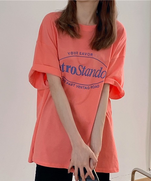 SHEPP(シープ)の「カラー プリントビッグTシャツ(Tシャツ/カットソー・レディース・ピンク/パープル/ブルー/グレー・M/L)」の14枚目の写真