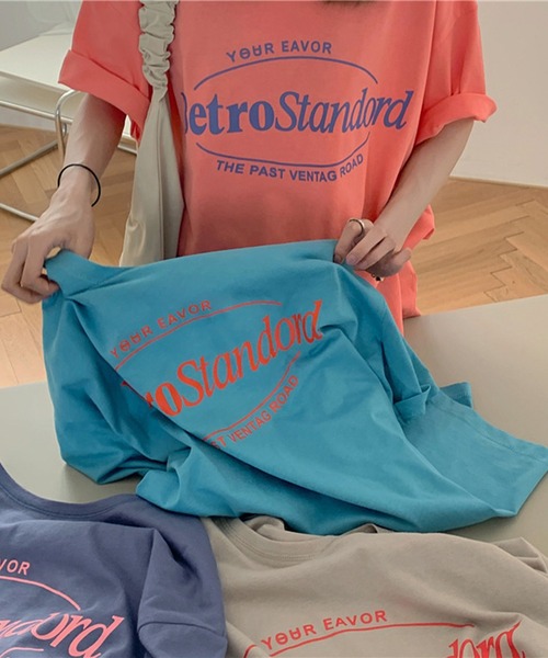SHEPP(シープ)の「カラー プリントビッグTシャツ(Tシャツ/カットソー・レディース・ピンク/パープル/ブルー/グレー・M/L)」の17枚目の写真