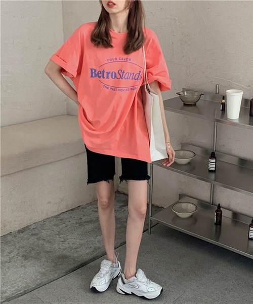 SHEPP(シープ)の「カラー プリントビッグTシャツ(Tシャツ/カットソー・レディース・ピンク/パープル/ブルー/グレー・M/L)」の16枚目の写真