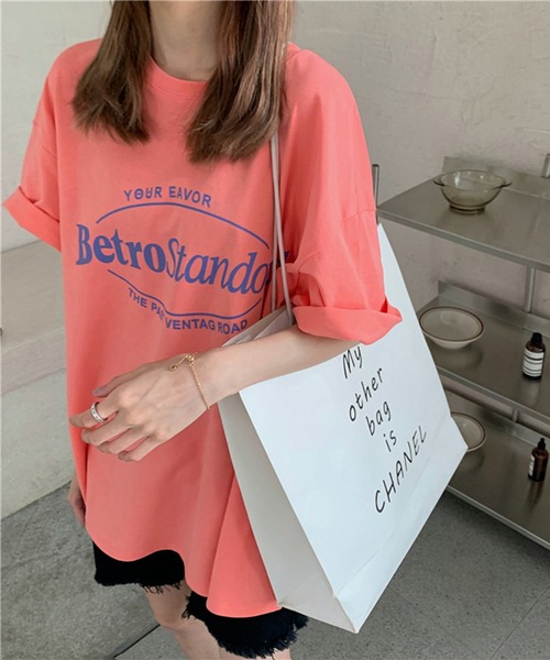 SHEPP(シープ)の「カラー プリントビッグTシャツ(Tシャツ/カットソー・レディース・ピンク/パープル/ブルー/グレー・M/L)」の20枚目の写真